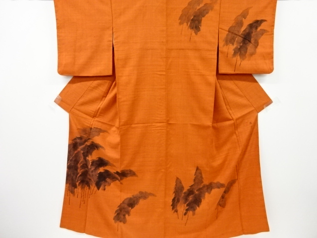 作家物　樹木模様手織り真綿紬訪問着